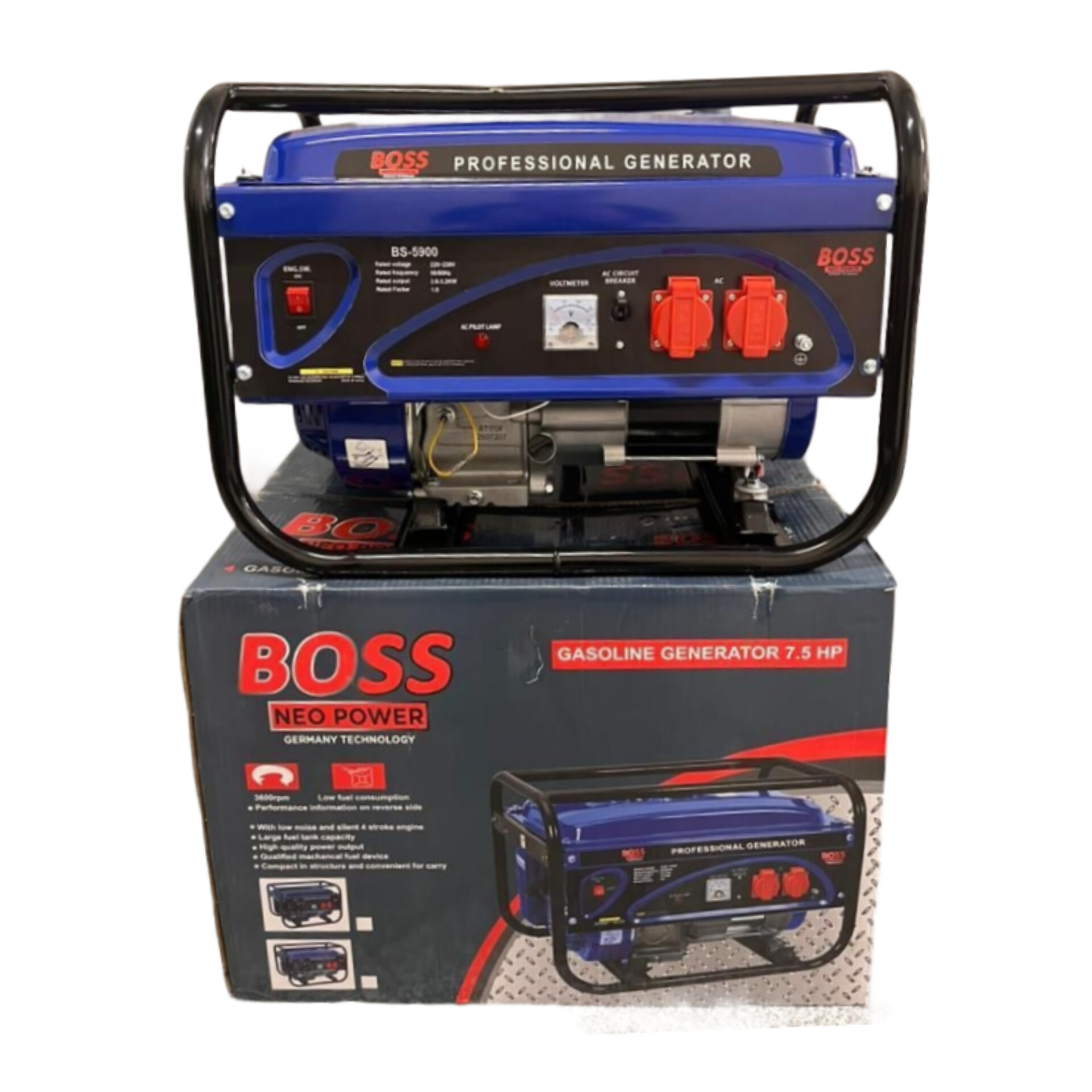 موتوربرق بنزینی باس ۳.۲ کیلووات | مدل BS-5900 | هندلی و کم‌صدا