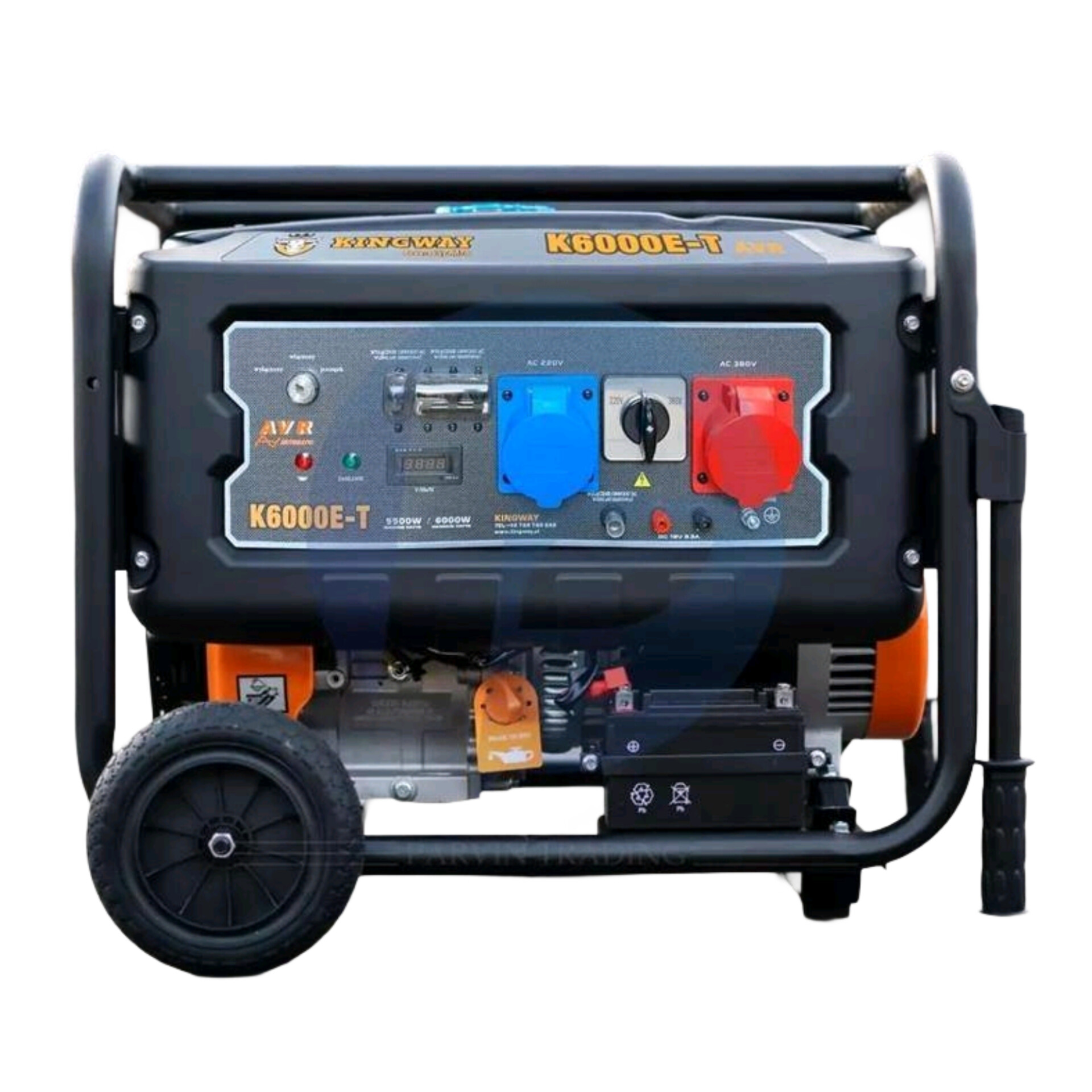 موتور برق بنزینی استارتی کینگ وی 6 کیلووات سه فاز | مدل K-6000E-T